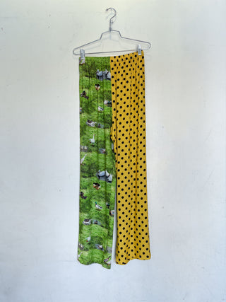 #27: S Scrap Split Print Lazy Pants - Ducks / Polka Dot