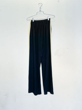 SAMPLE #209 - S Soft Linen Side Stripe Lazy Pants - Black / Cream