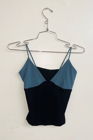 SAMPLE #769 - S Black and Blue Tencel Tank