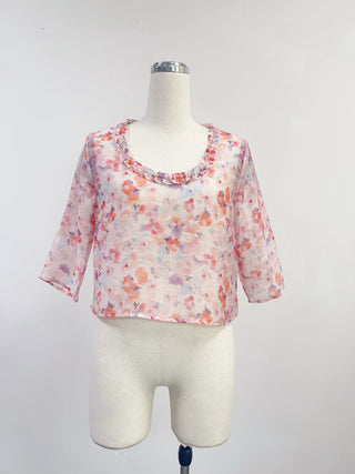 SAMPLE #246 - S Silk Nicole's Divorce Blouse - Pink / Purple