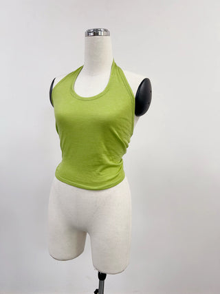 SAMPLE #233 - S Wool Blend Backless Halter - Green