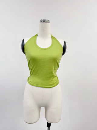 SAMPLE #233 - S Wool Blend Backless Halter - Green