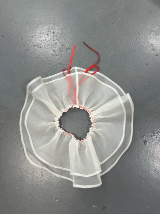 SAMPLE #213 - S Ruffled Organza Clown Collar - White