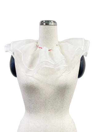 SAMPLE #213 - S Ruffled Organza Clown Collar - White