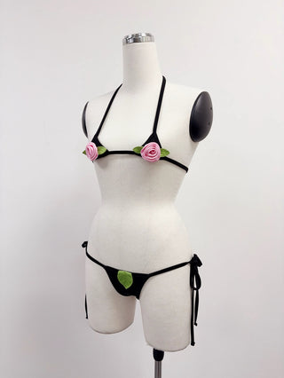 SAMPLE #216 - XS/S Eve Micro String Bikini Set - Black