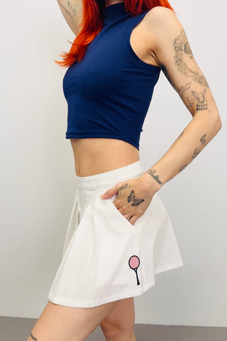 SAMPLE #474 - S White Tennis Skort