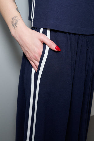Park Skirt Soft Linen Navy Sporty