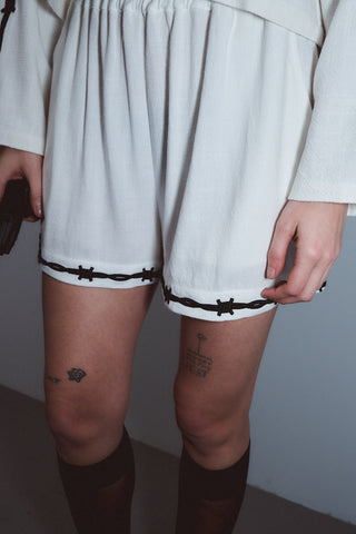 Pammy Soft Linen Shorts White