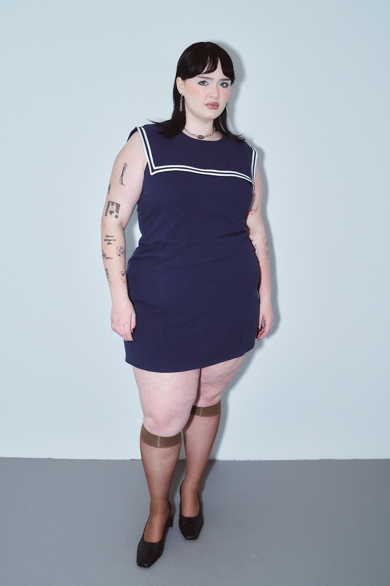 MISTAKE Sailor Dress Soft Linen Navy Micro Mini XXS / Navy MISTAKE Sailor Dress Soft Linen Navy Micro Mini XXS / Navy