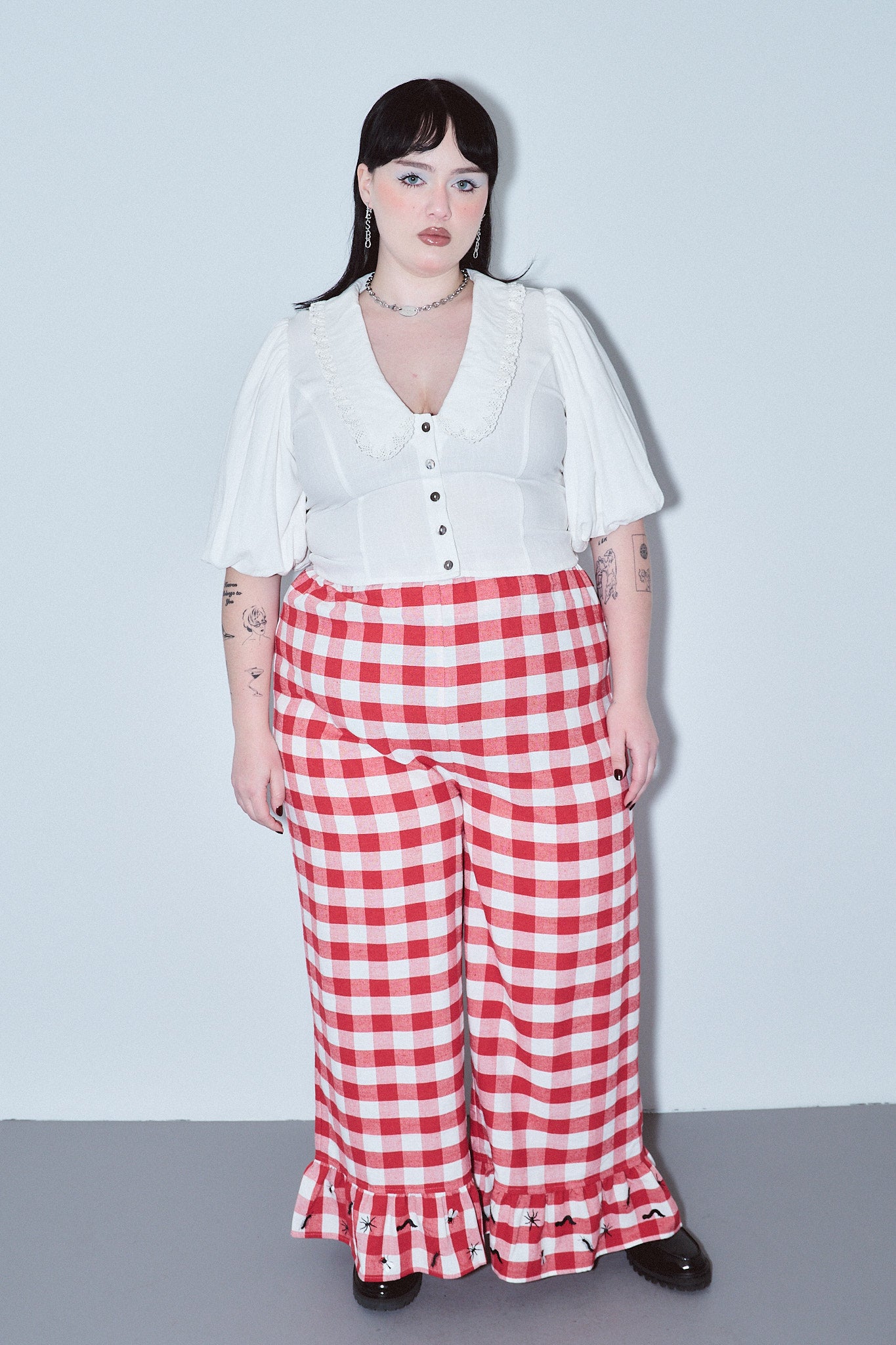 Ruined Picnic Ruffle Pantaloons Cotton Red Gingham L / Ruined Picnic Ruined Picnic Ruffle Pantaloons Cotton Red Gingham L / Ruined Picnic