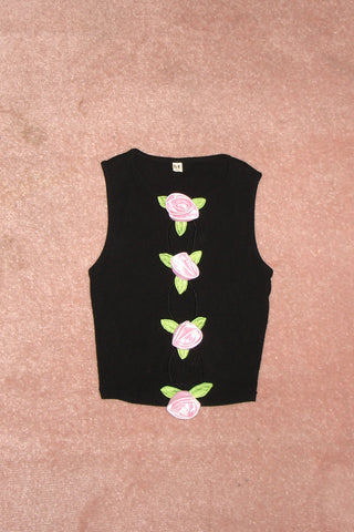 Pink Roses 3 Hole Punch Tencel Tank