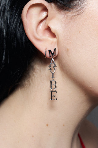 Sterling Silver MAYBE Dangle Earring