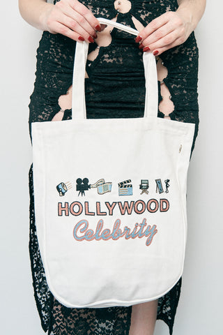 Hollywood Celebrity Embroidered Tote Bag