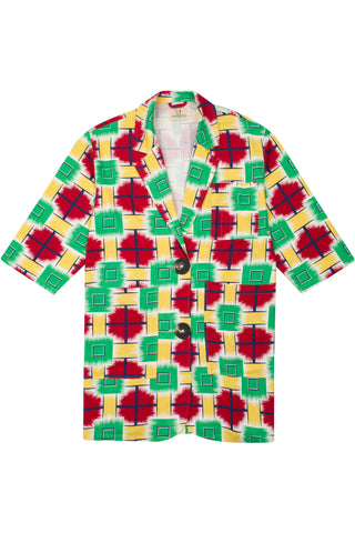 Unisex Jumbo Blazer Thick Linen Clown Plaid