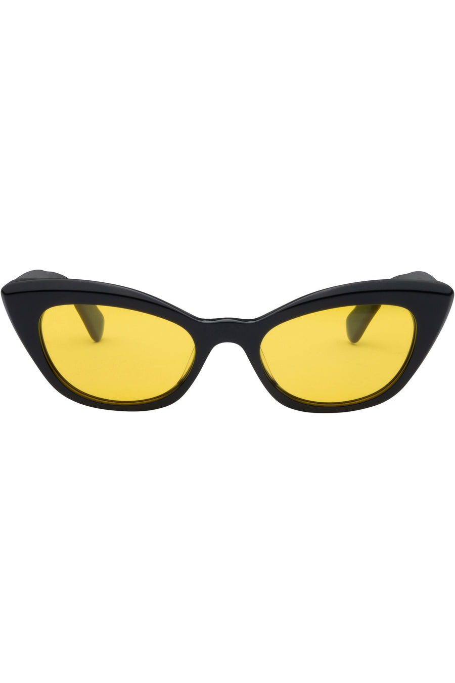 Cat Eye Cool guy Sunglasses Black/Yellow