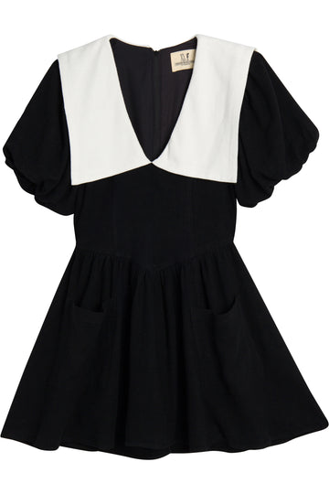 Puritan Linen Mini Dress Black