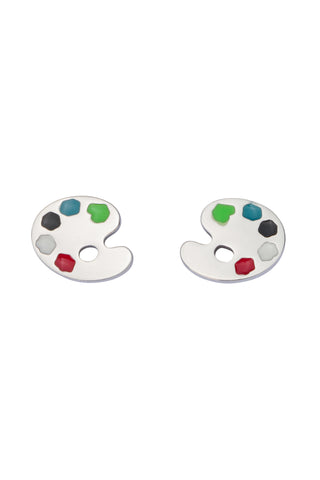 Stainless Steel Enamel Paint Palette Earrings