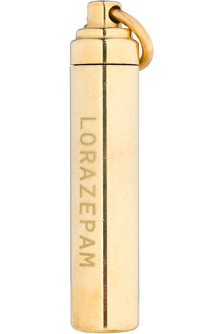 LORAZEPAM Brass Pill Holder Keychain