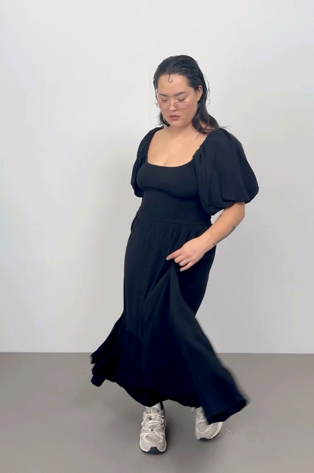 Picnic Gown Soft Linen Black S/M / Black Picnic Gown Soft Linen Black S/M / Black