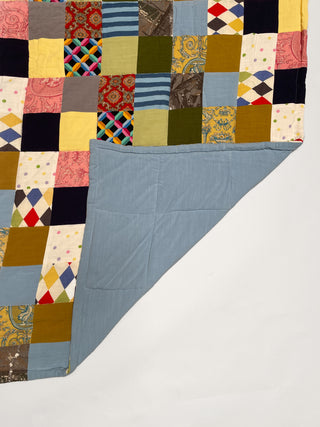 #2:  Scrap Patchwork King Size Quilt- Light Blue