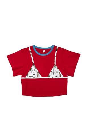 #3: S Scrap Cotton Bikini Bod Tommy Tee - Red / Worst Bugs