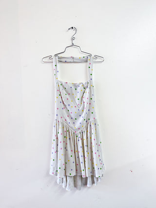 SAMPLE #269 - S Soft Linen Halter Dress - Funfetti