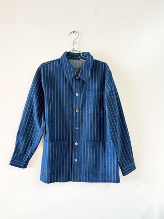 SAMPLE #261 - Unisex S Railroad Stripe Denim 3 Pocket Jacket - Blue