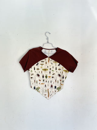 #1: S Scrap Raglan Tee - Worst Bugs / Brown