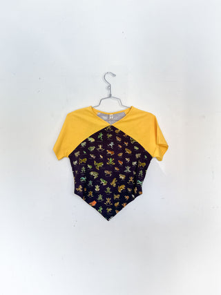 #11: XS Scrap Raglan Tee - Favorite Frogs / Yellow