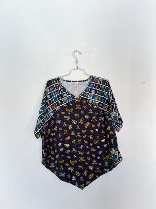 #14: 3X Scrap Raglan Tee - Favorite Frogs / Cuter Fish