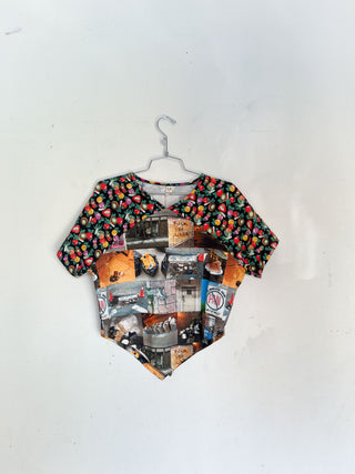#34: L Scrap Raglan Tee - Nyc Trash / Vegetable Medley