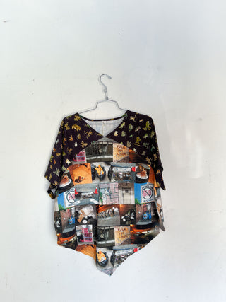 #35: 3X Scrap Raglan Tee - Nyc Trash / Favorite Frogs