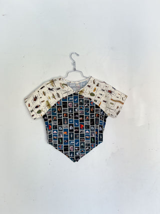 #36: S Scrap Raglan Tee - Cuter Fish / Worst Bugs