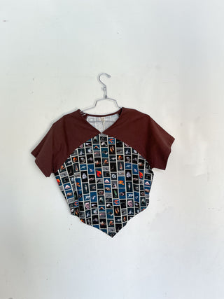 #38: L Scrap Raglan Tee - Cuter Fish / Brown