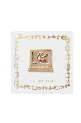 14K Gold Plated Internet Porn Lapel Pin