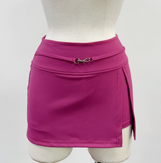 SAMPLE #219 - S Belt Mini Skort  - Rasperry beret
