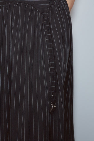 Garter Dress Tencel Stripe Black