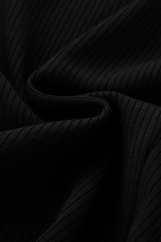 Hole-y Black Tencel Rib Midi Dress