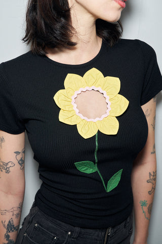 Daisy Cut Out Tencel Tee