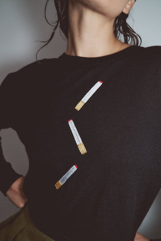 Cigarettes Wool Blend Long Sleeve Tommy Tee