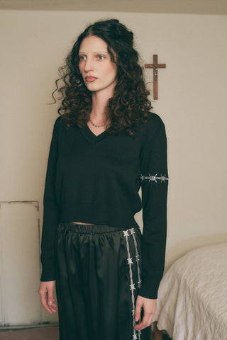 Pammy Sporty Satin Lounge Pants Black