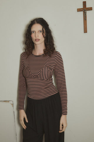 Long Sleeve Bikini Bod Pink Stripe