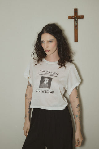 Mozart Wool Blend Tommy Tee White