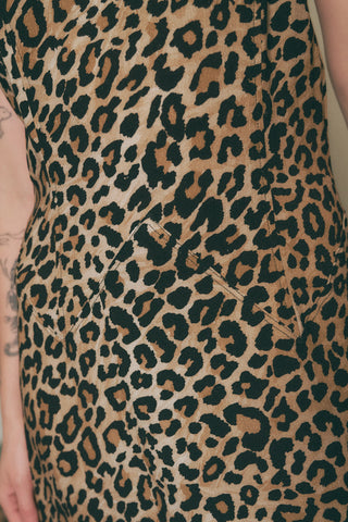 Resort Maxi Dress Soft Linen Leopard