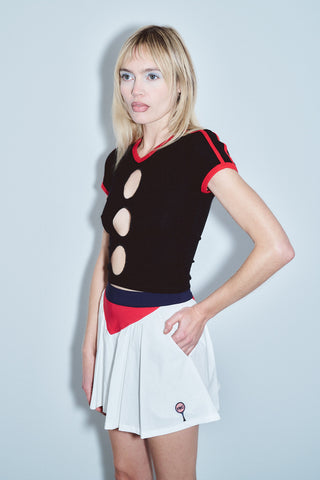 3 Hole Punch Sporty Baby Tencel Tee Black/Red