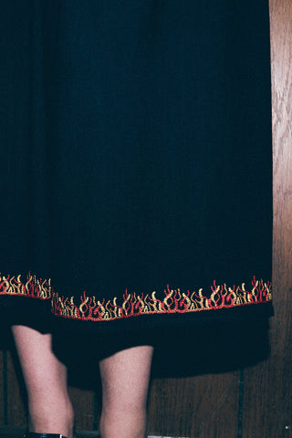 Park Linen Flaming Skirt Black