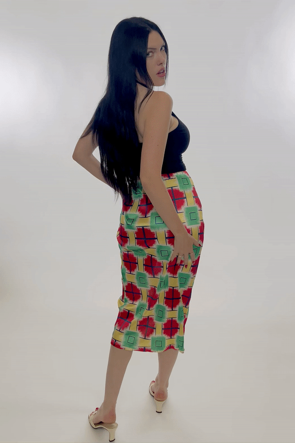 Jumbo Plaid Accordion Skirt