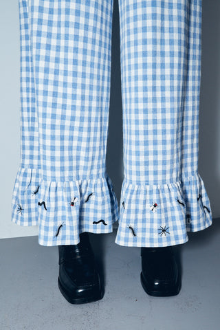 Ruined Picnic Ruffle Pantaloons Cotton Blue Gingham