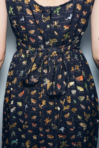 Tradwife Soft Linen Dress Frogs