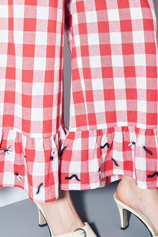 Ruined Picnic Ruffle Pantaloons Cotton Red Gingham